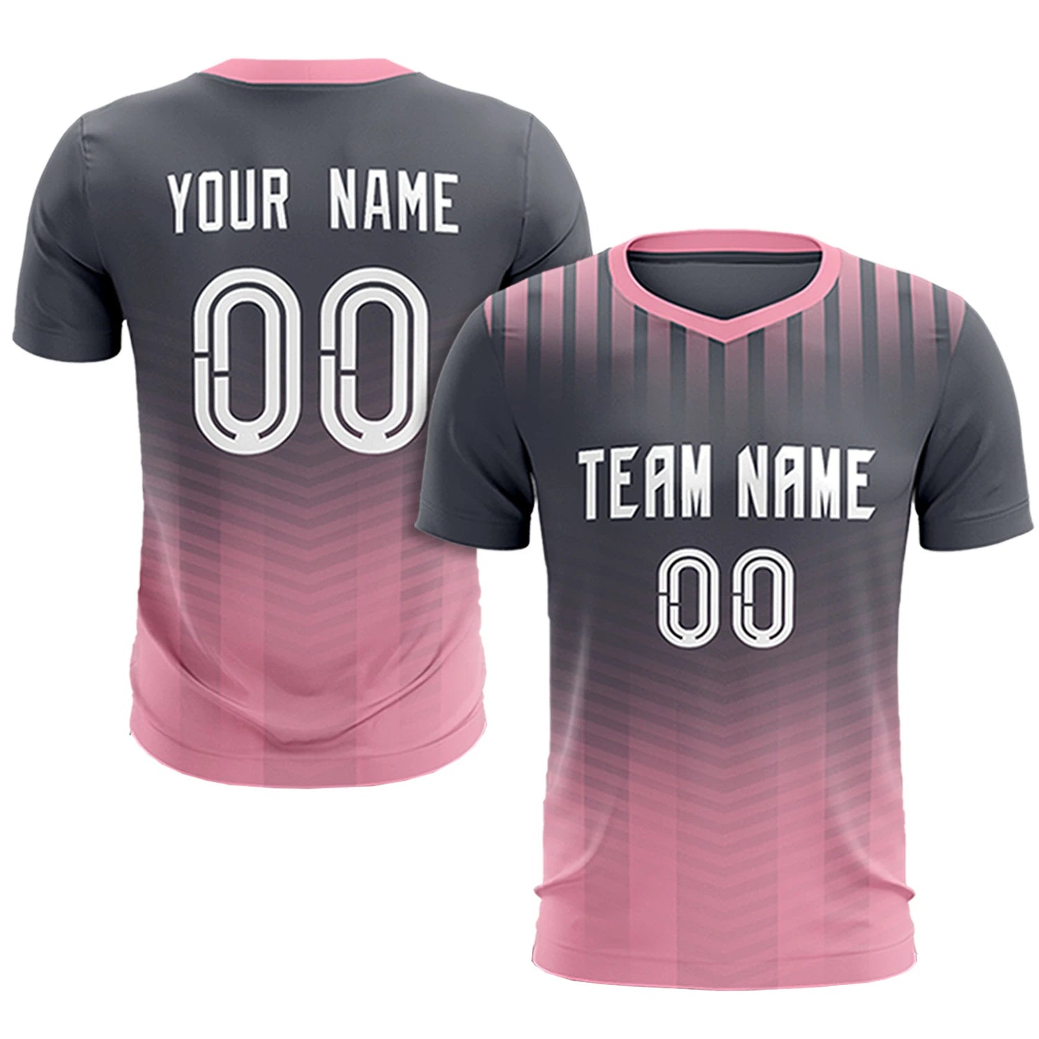 Custom Gray Light Pink Soft Training Uniform Soccer Sets Jersey