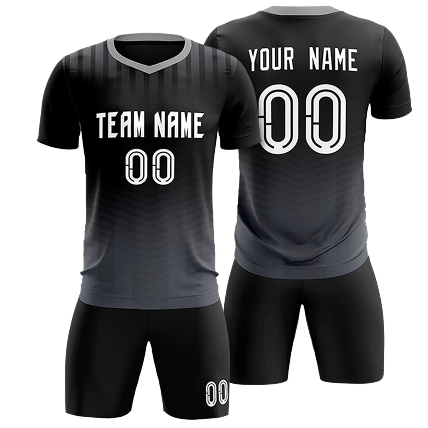 Custom Black Navy Soft Training Uniform Soccer Sets Jersey