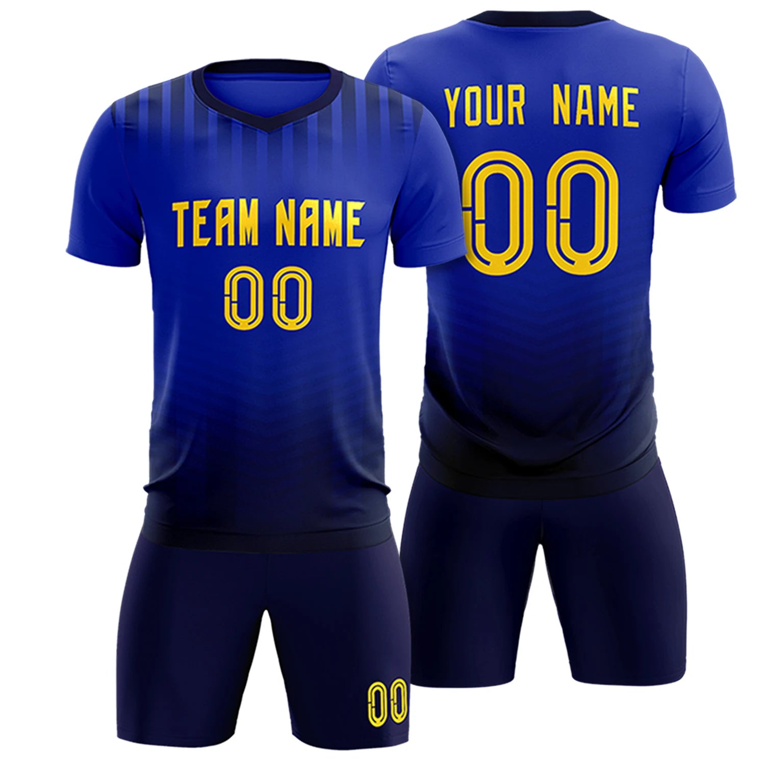 Custom Royal Blue Navy Soft Training Uniform Soccer Sets Jersey
