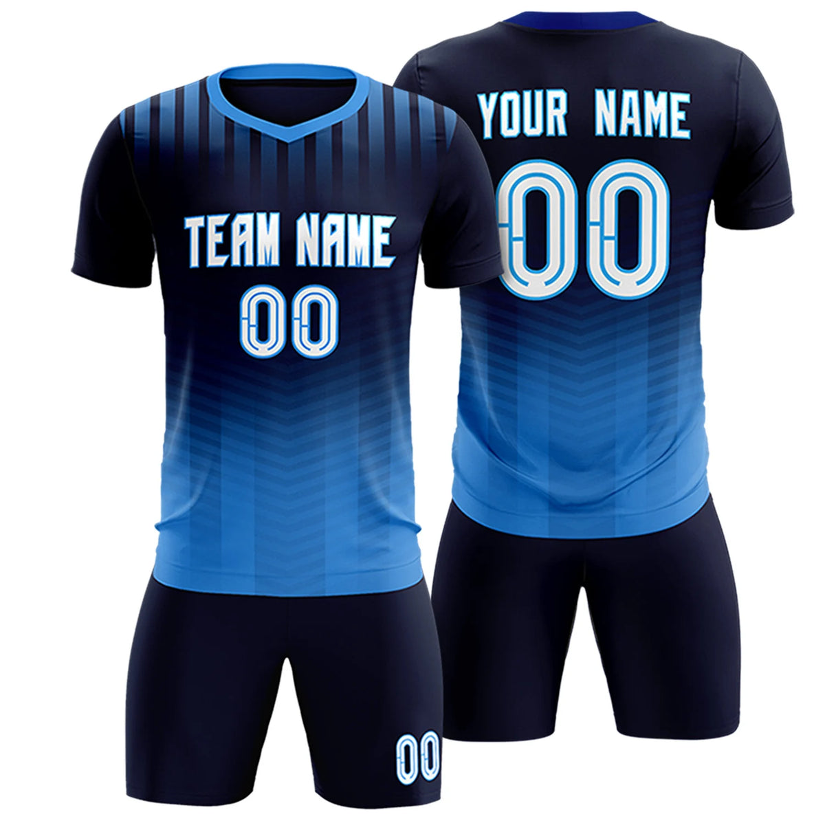 Custom Royal Blue Powder Blue Soft Training Uniform Soccer Sets Jersey