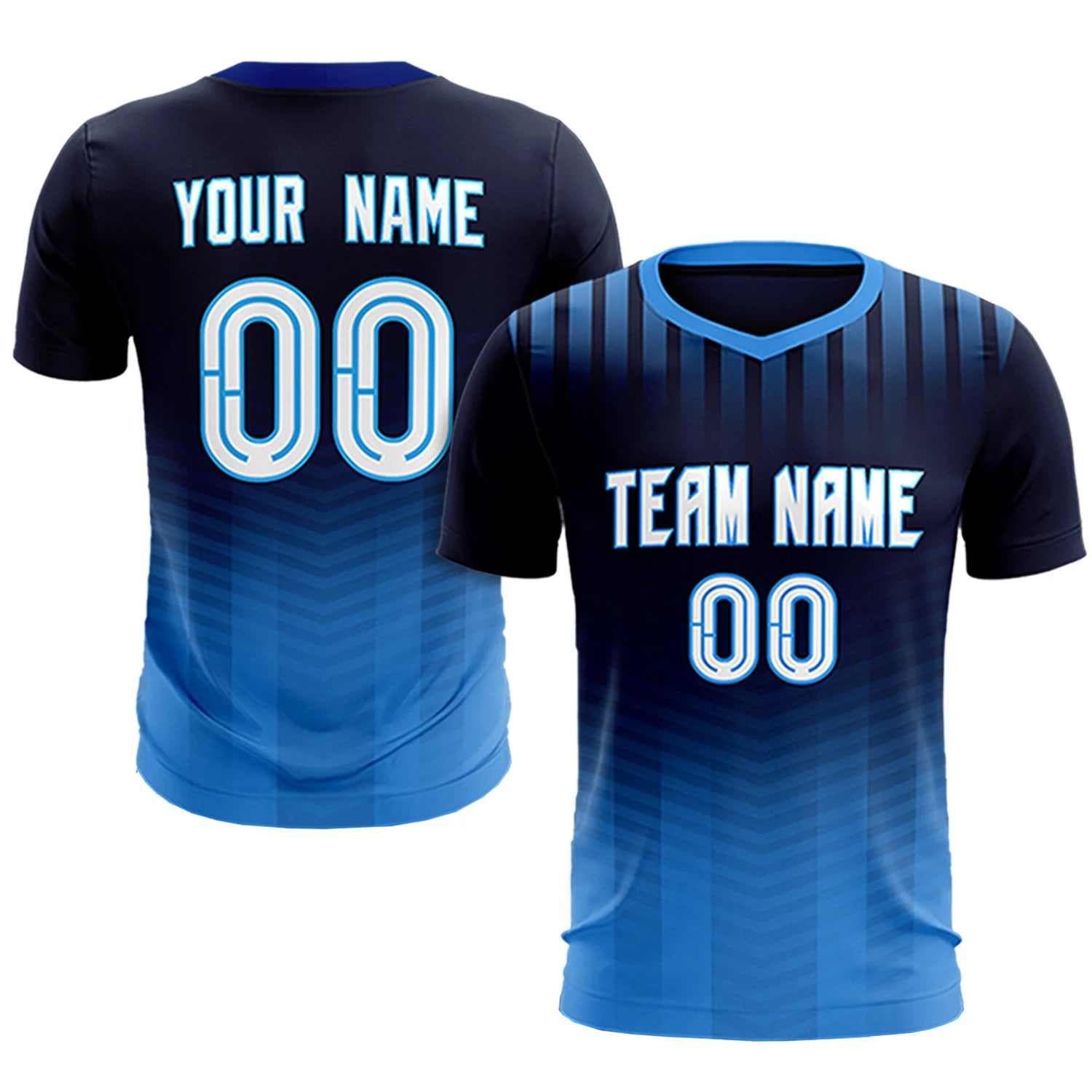 Custom Royal Blue Powder Blue Soft Training Uniform Soccer Sets Jersey