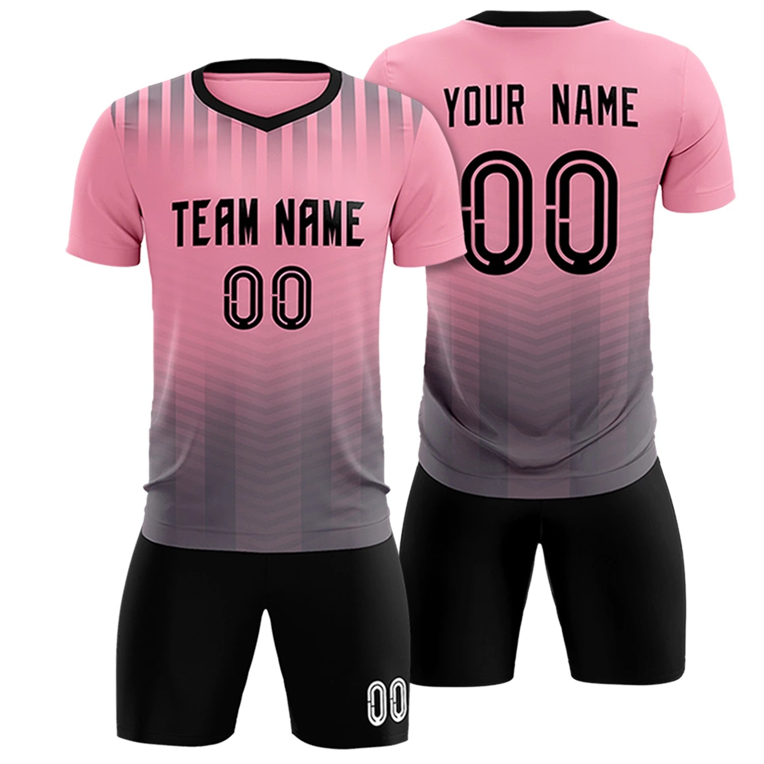 Custom Light Pink Gray Soft Training Uniform Soccer Sets Jersey