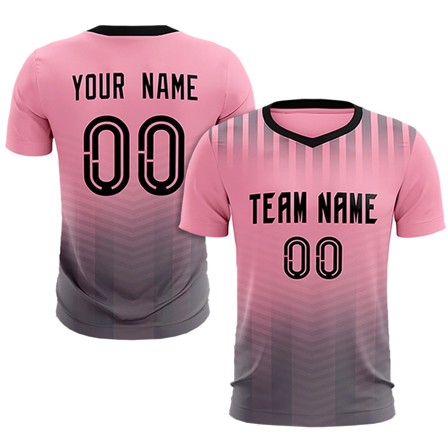 Custom Light Pink Gray Soft Training Uniform Soccer Sets Jersey