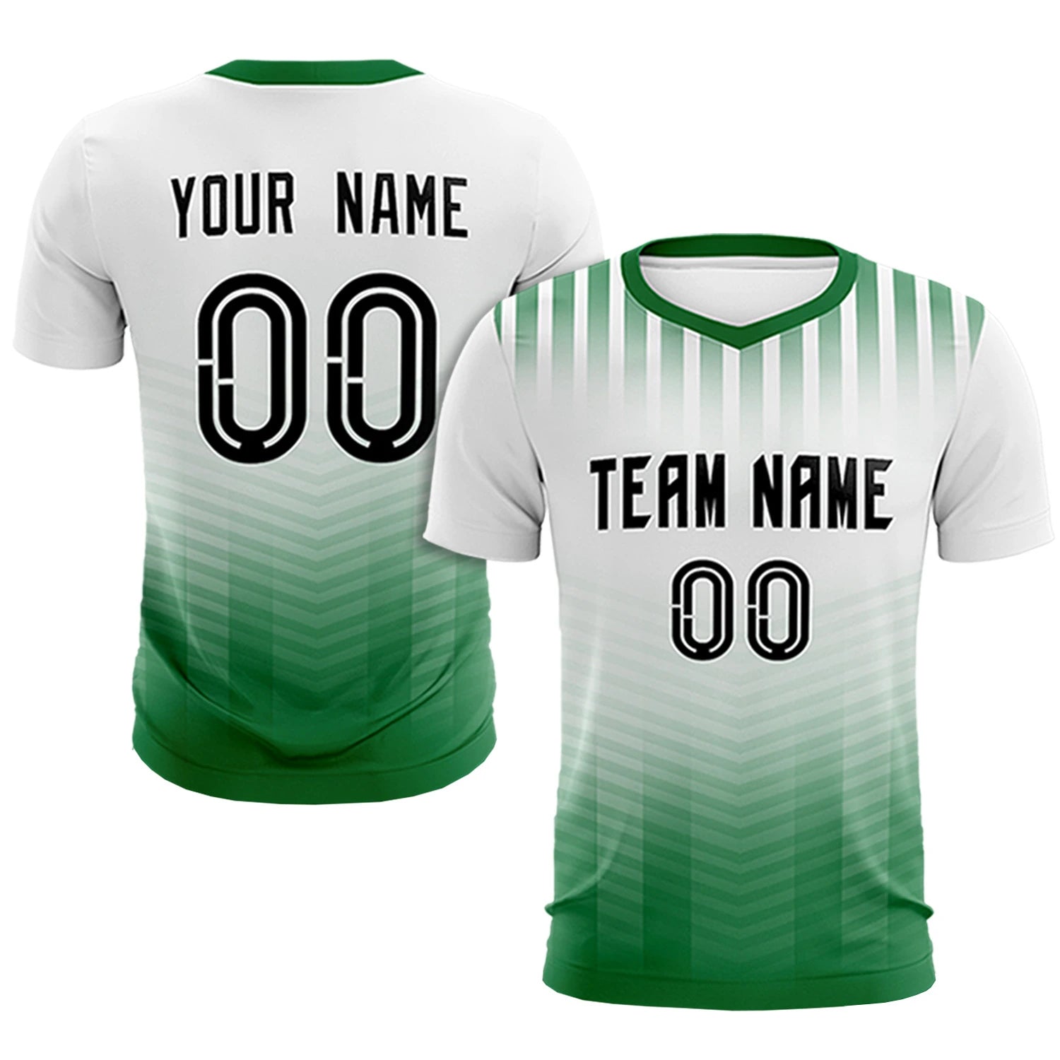 Custom White Kelly Green Soft Training Uniform Soccer Sets Jersey