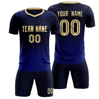 Uniforme de entrenamiento de fútbol suave color caqui azul marino personalizado - Estilo 1