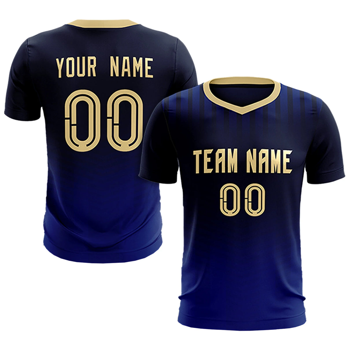 Custom Navy Khaki Soft Training Uniform Soccer Sets Jersey