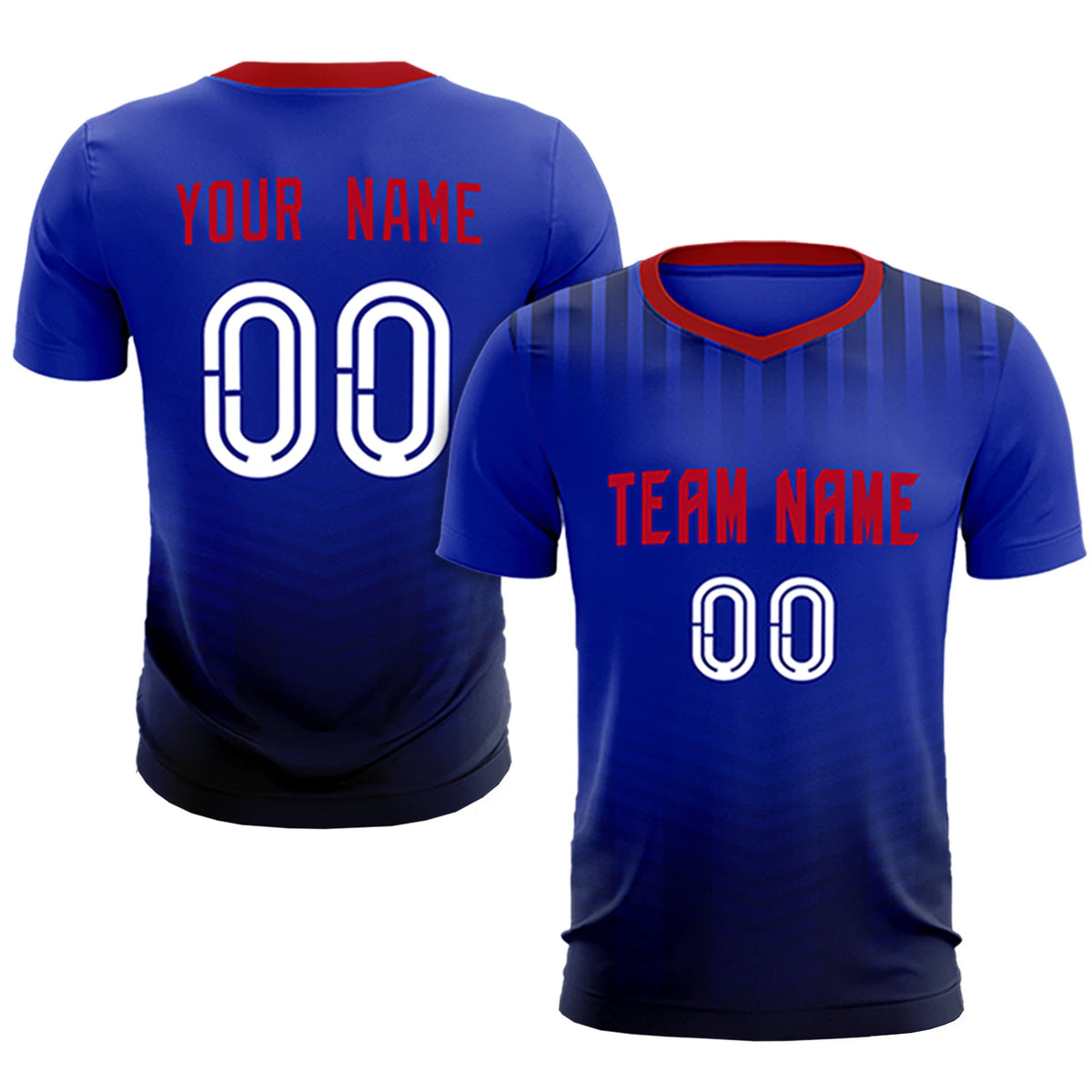 Custom Red Royal Blue Soft Training Uniform Soccer Sets Jersey