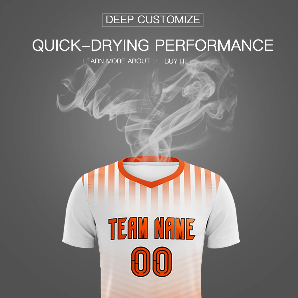 Custom White Orange Soft Training Uniform Soccer Sets Jersey