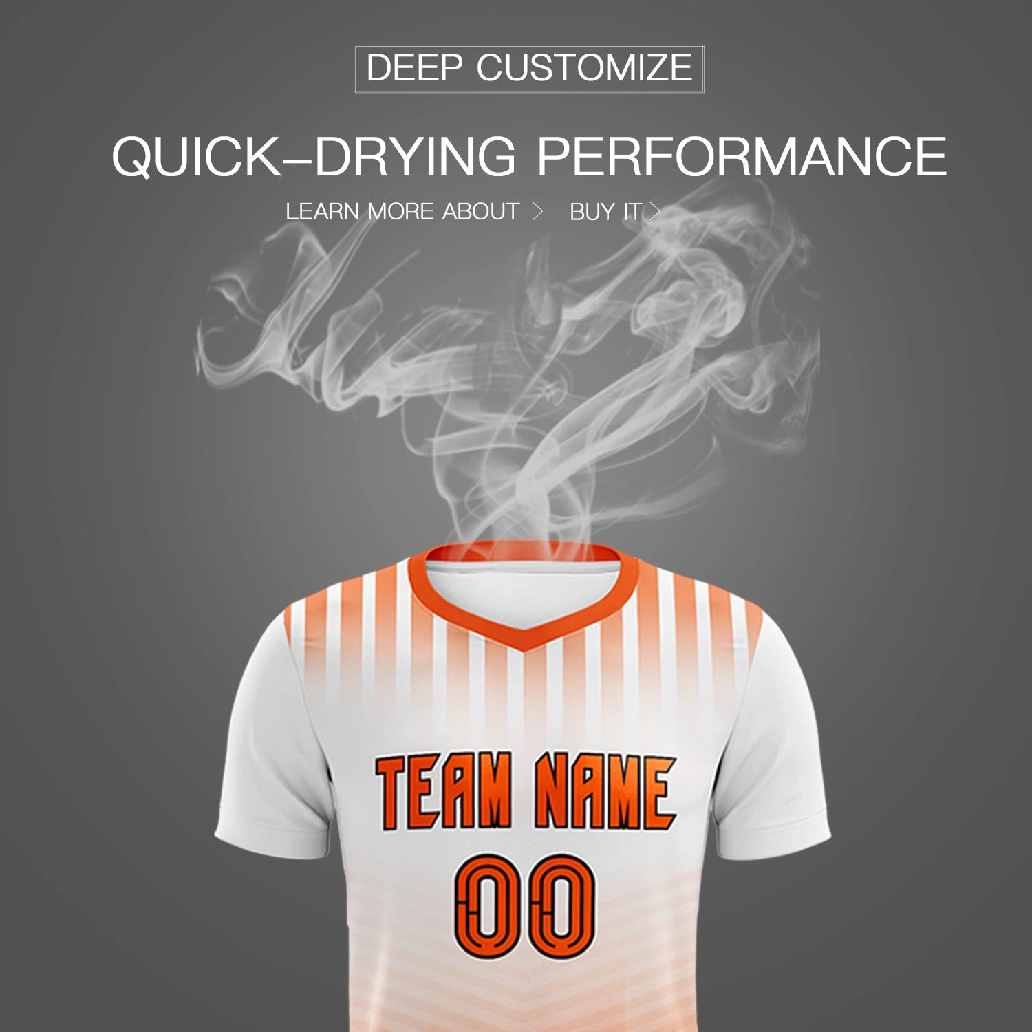 Custom White Orange Soft Training Uniform Soccer Sets Jersey