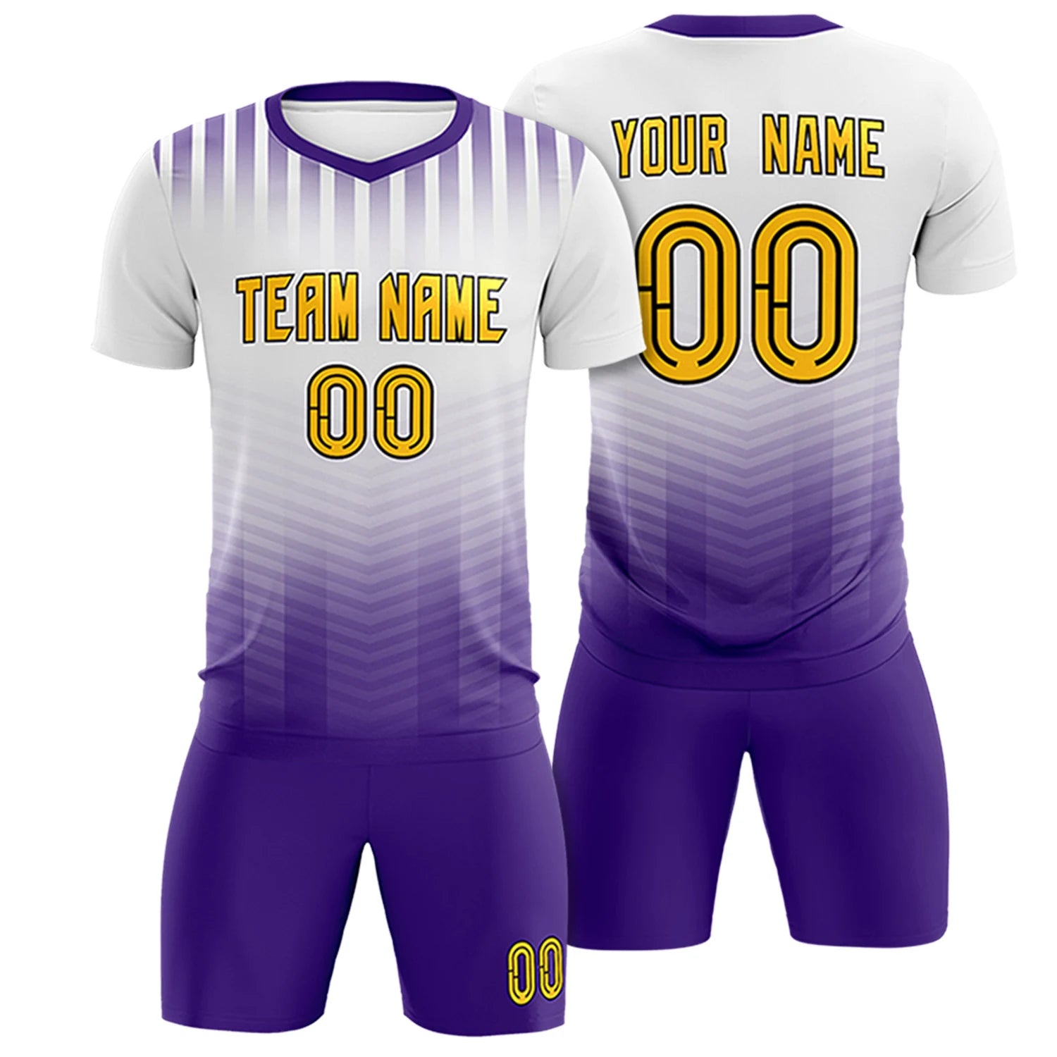 Custom White Purple Soft Training Uniform Soccer Sets Jersey