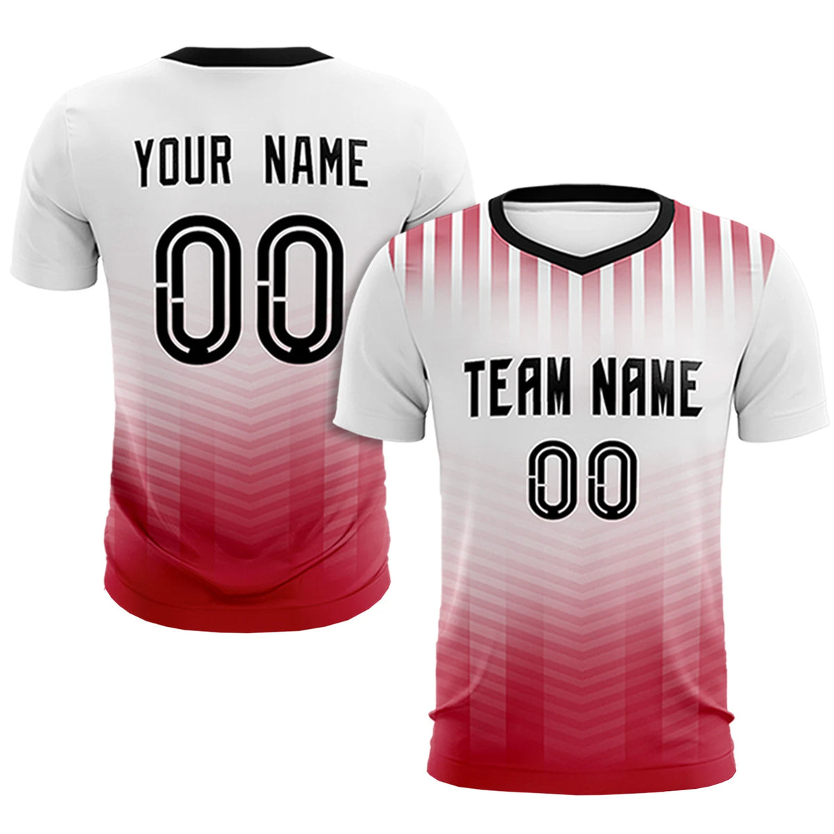 Custom White Red Soft Training Uniform Soccer Sets Jersey