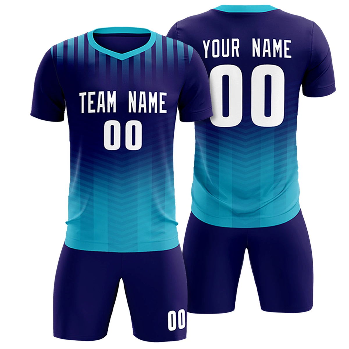 Custom Purple Sky Blue Soft Training Uniform Soccer Sets Jersey
