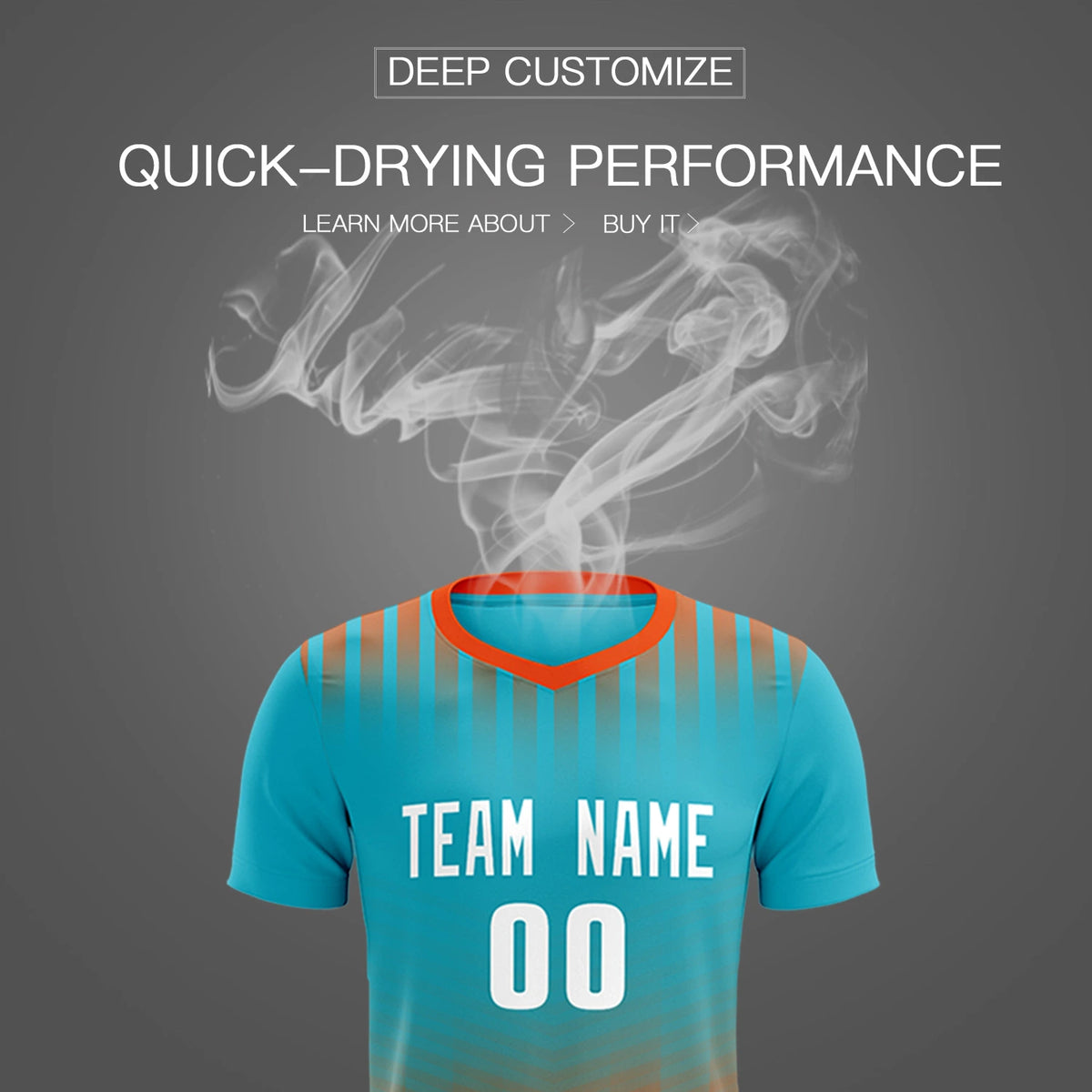 Custom Sky Blue Orange Soft Training Uniform Soccer Sets Jersey