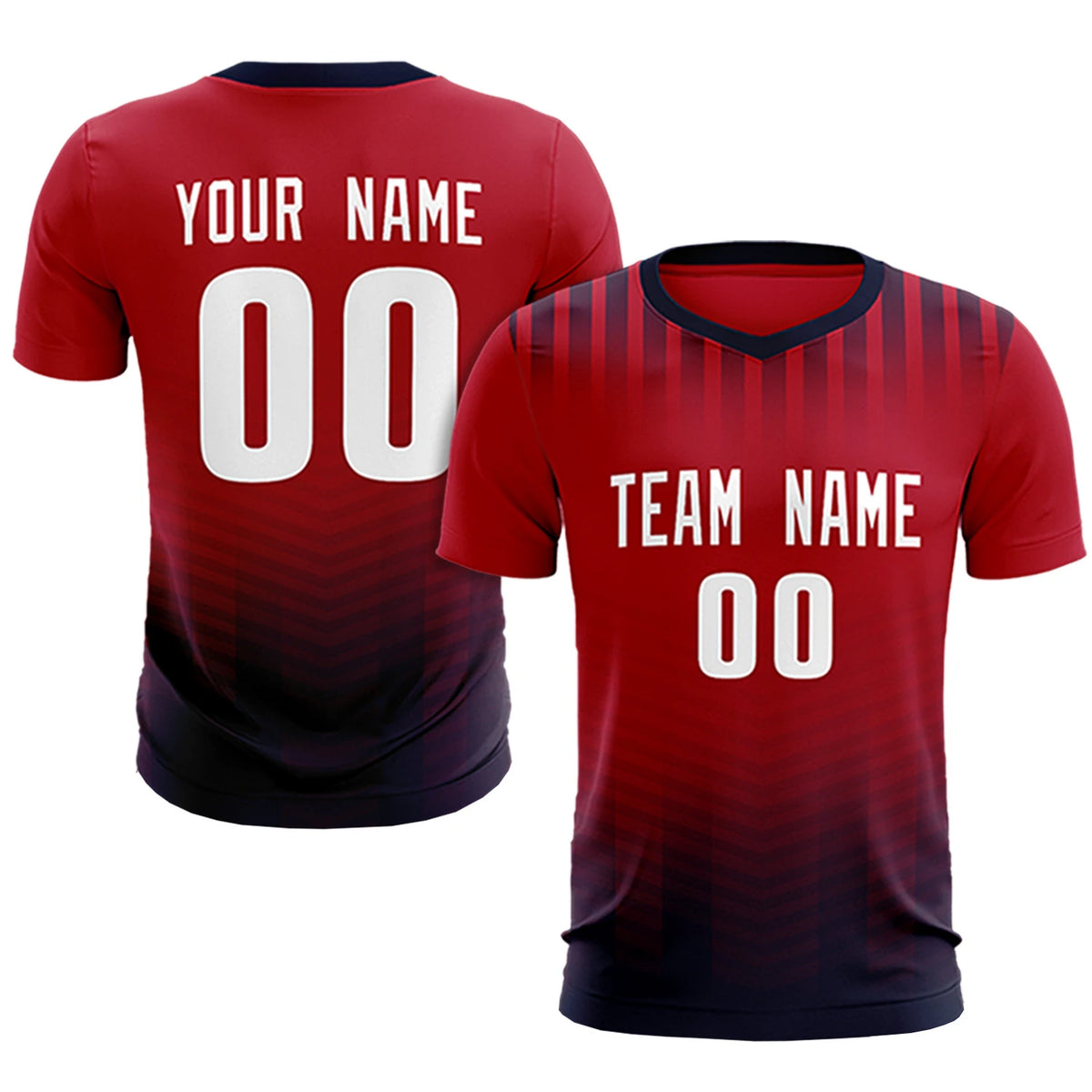 Custom Red Black Soft Training Uniform Soccer Sets Jersey