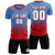 Custom Light Blue Red Soft Training Uniform Soccer Sets Jersey