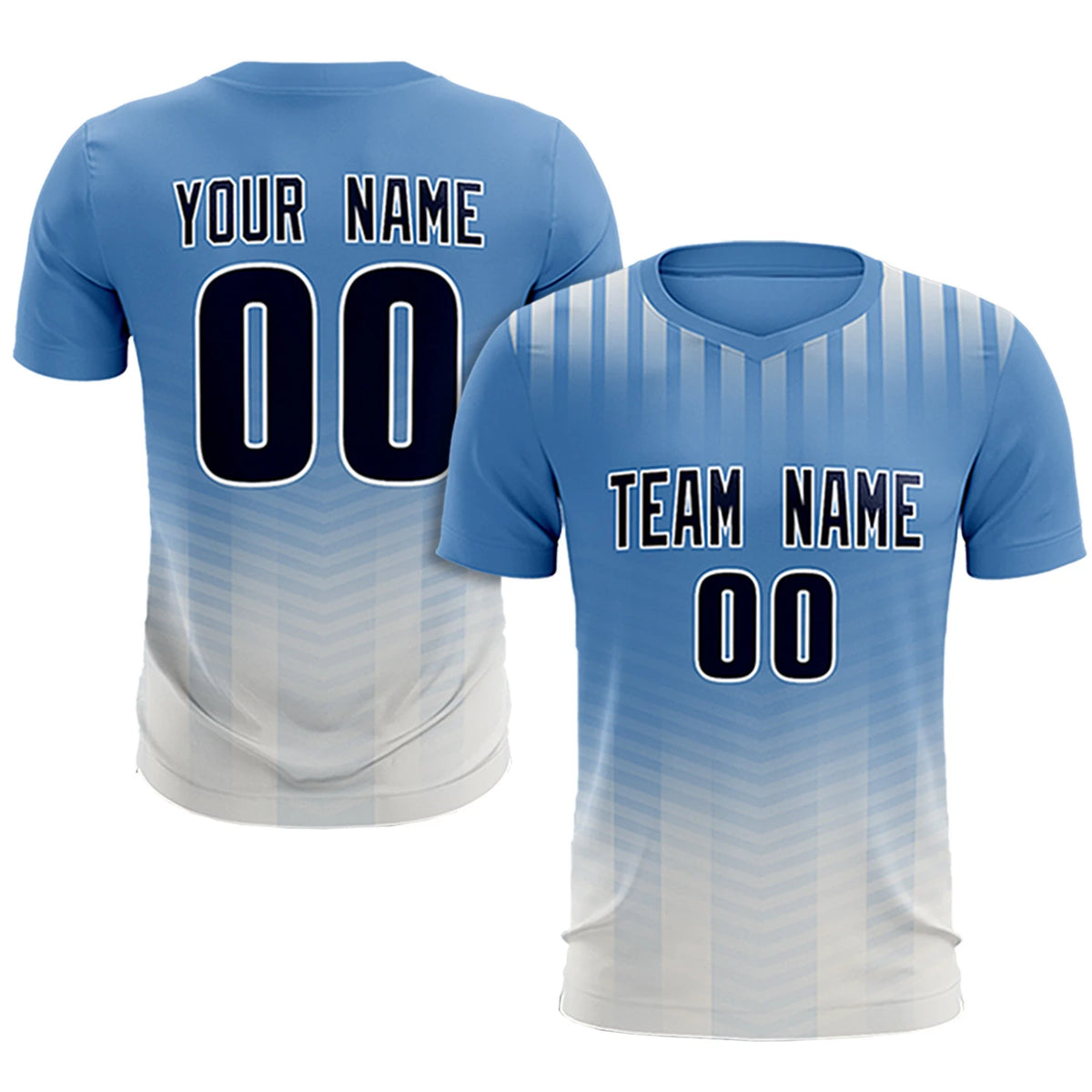 Custom Light Blue Cream Soft Training Uniform Soccer Sets Jersey