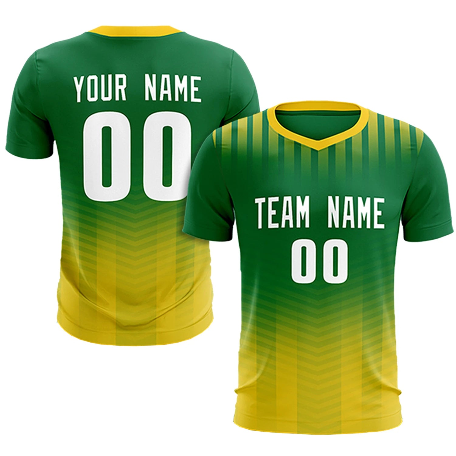 Custom Kelly Green Gold01 Soft Training Uniform Soccer Sets Jersey