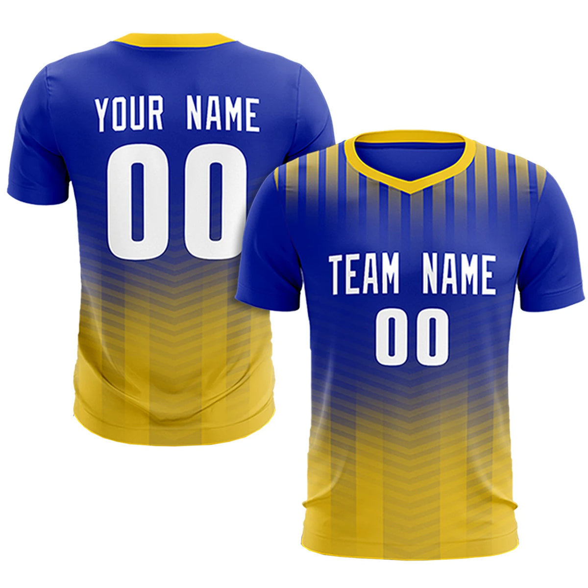 Custom Royal Blue Gold01 Soft Training Uniform Soccer Sets Jersey