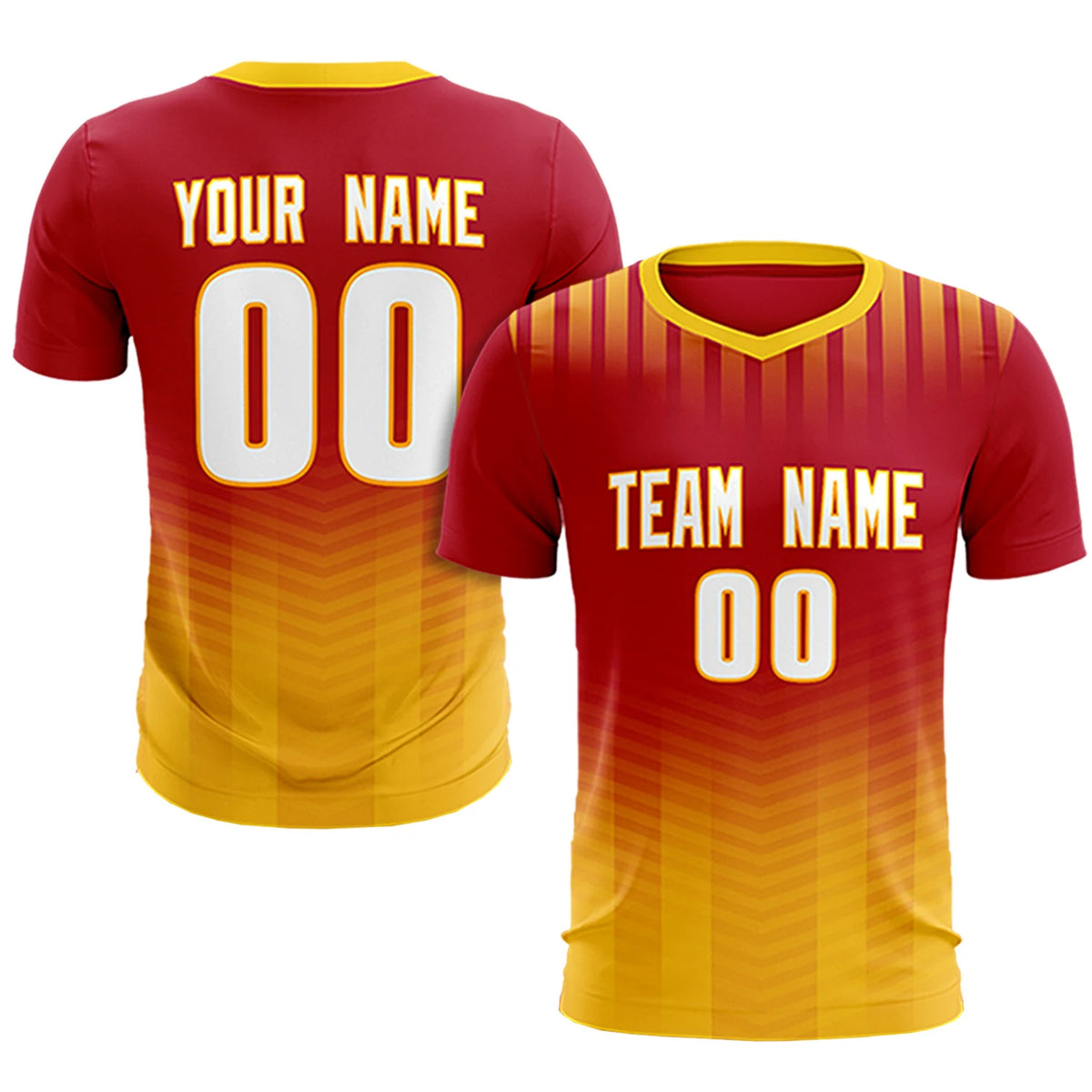 Custom Red Gold01 Soft Training Uniform Soccer Sets Jersey