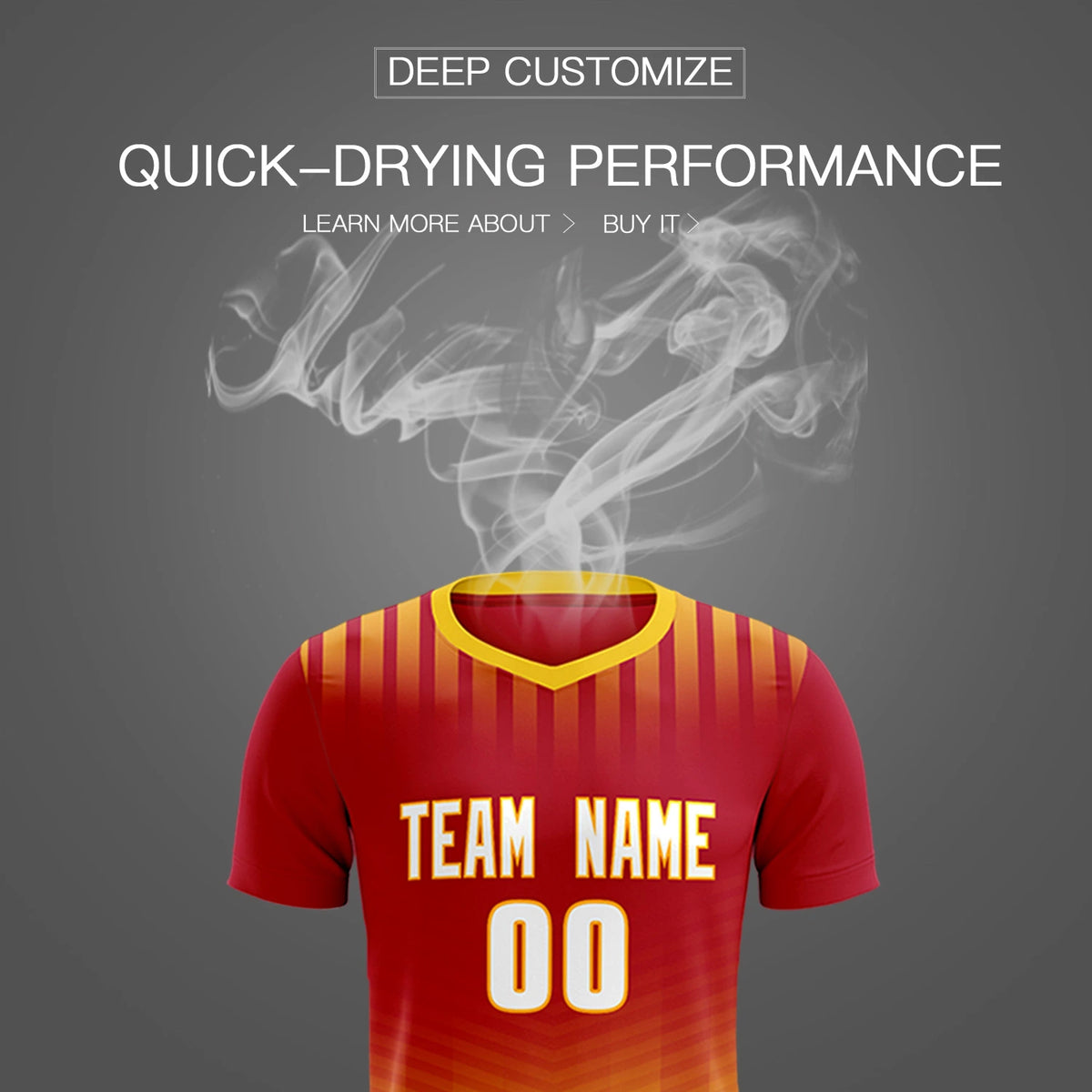 Custom Red Gold01 Soft Training Uniform Soccer Sets Jersey