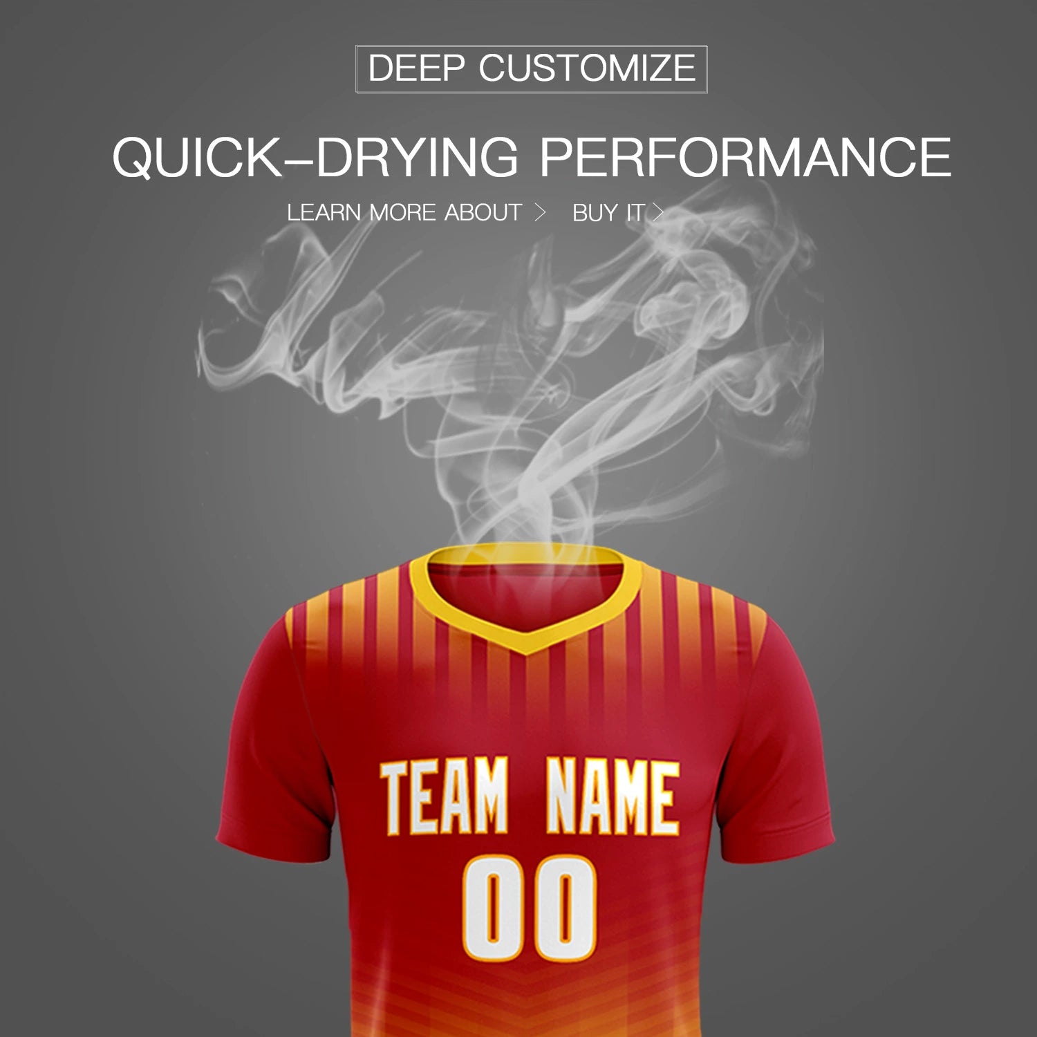 Custom Red Gold01 Soft Training Uniform Soccer Sets Jersey