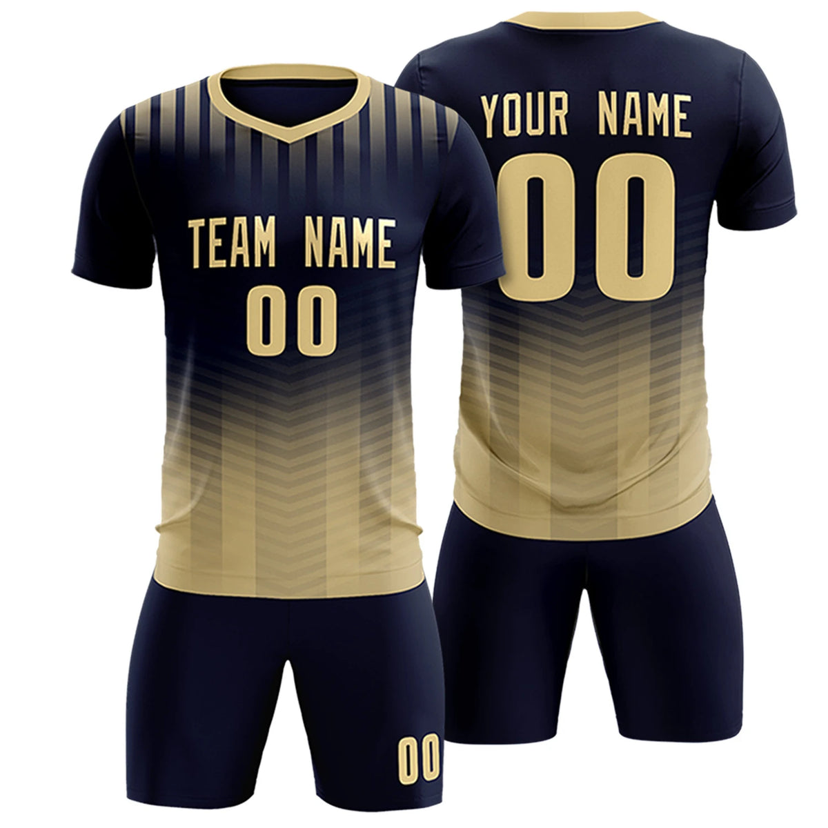 Custom Navy Khaki Soft Training Uniform Soccer Sets Jersey