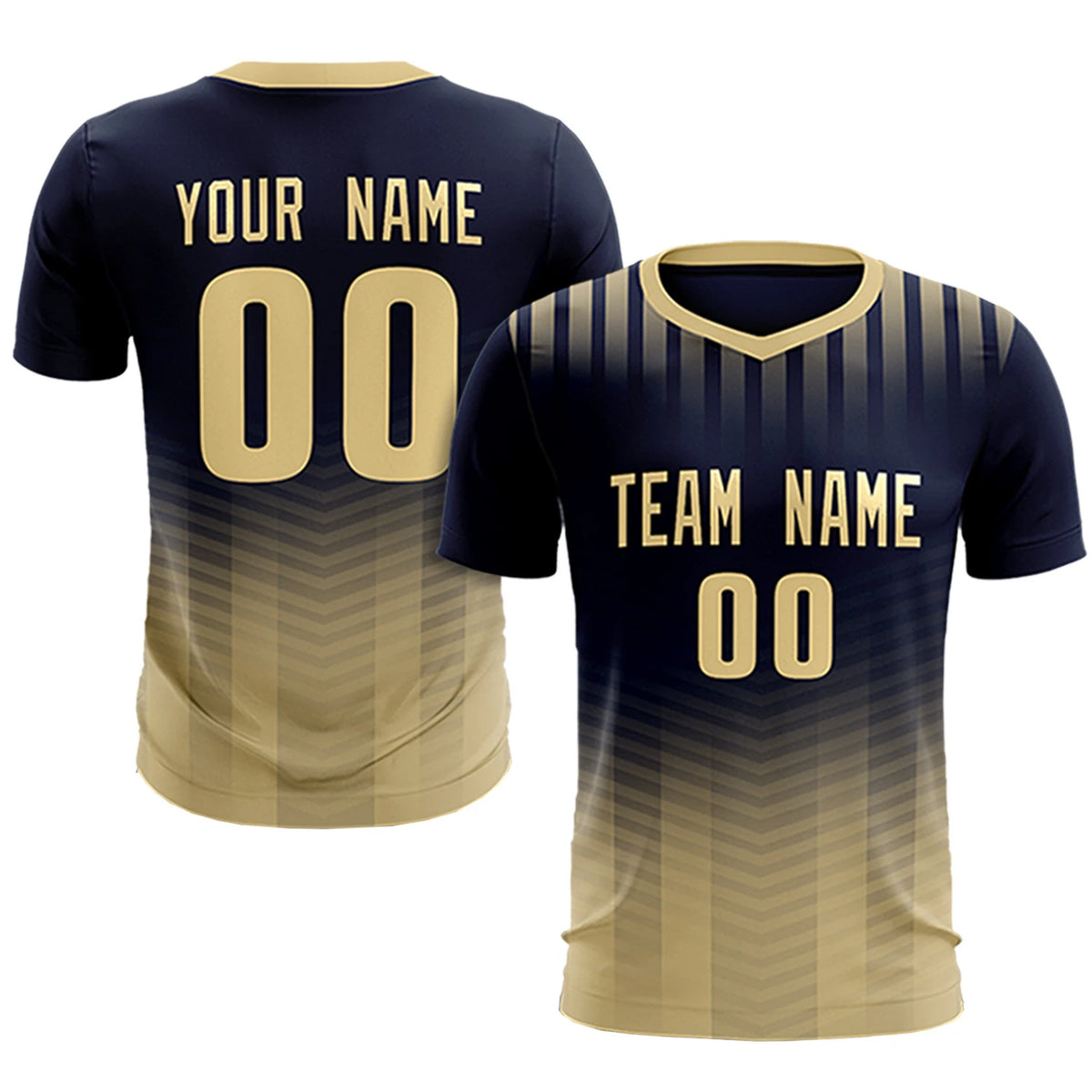 Custom Navy Khaki Soft Training Uniform Soccer Sets Jersey