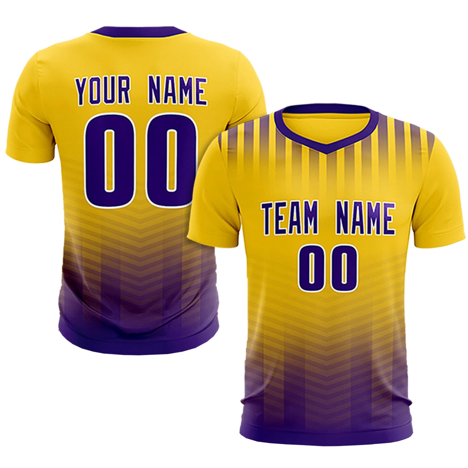 Custom Yellow Purple Soft Training Uniform Soccer Sets Jersey