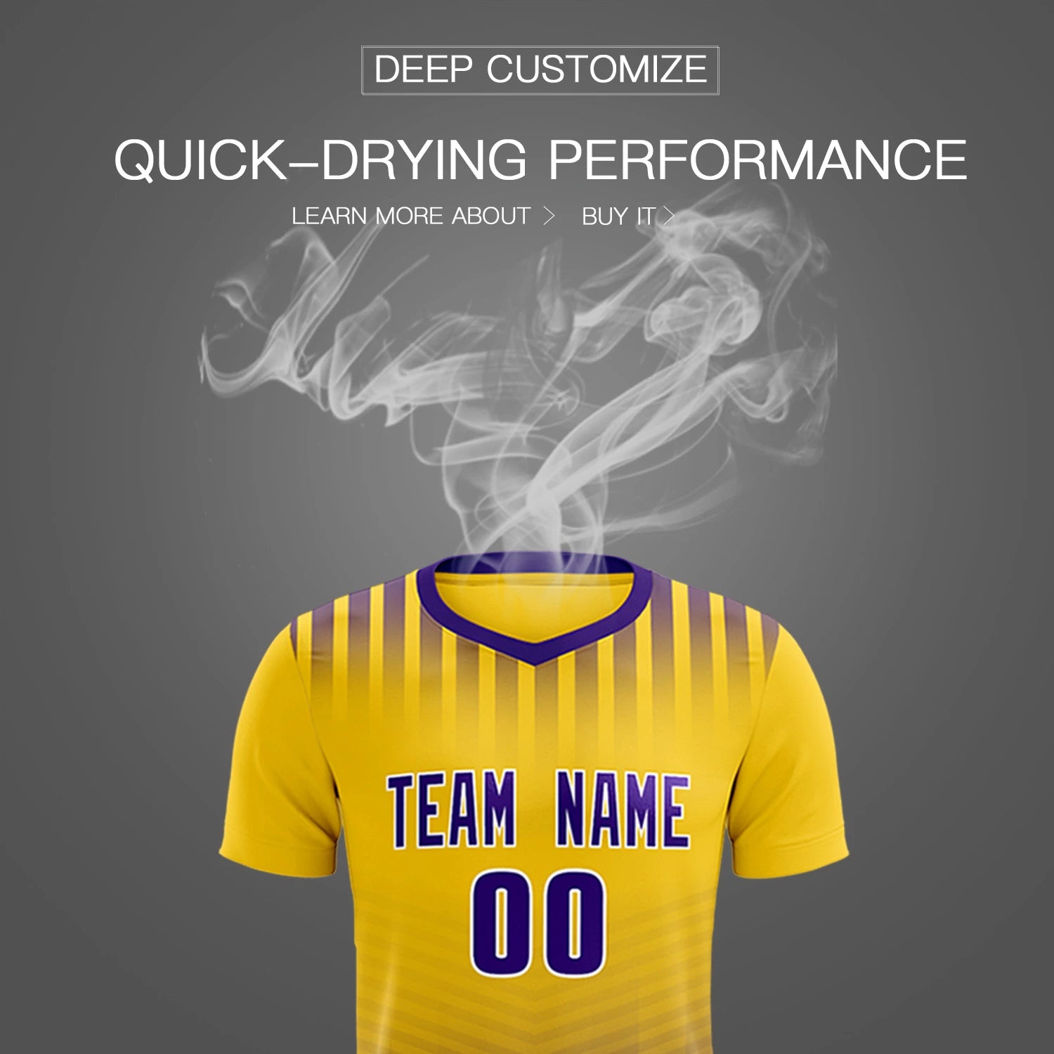 Custom Yellow Purple Soft Training Uniform Soccer Sets Jersey