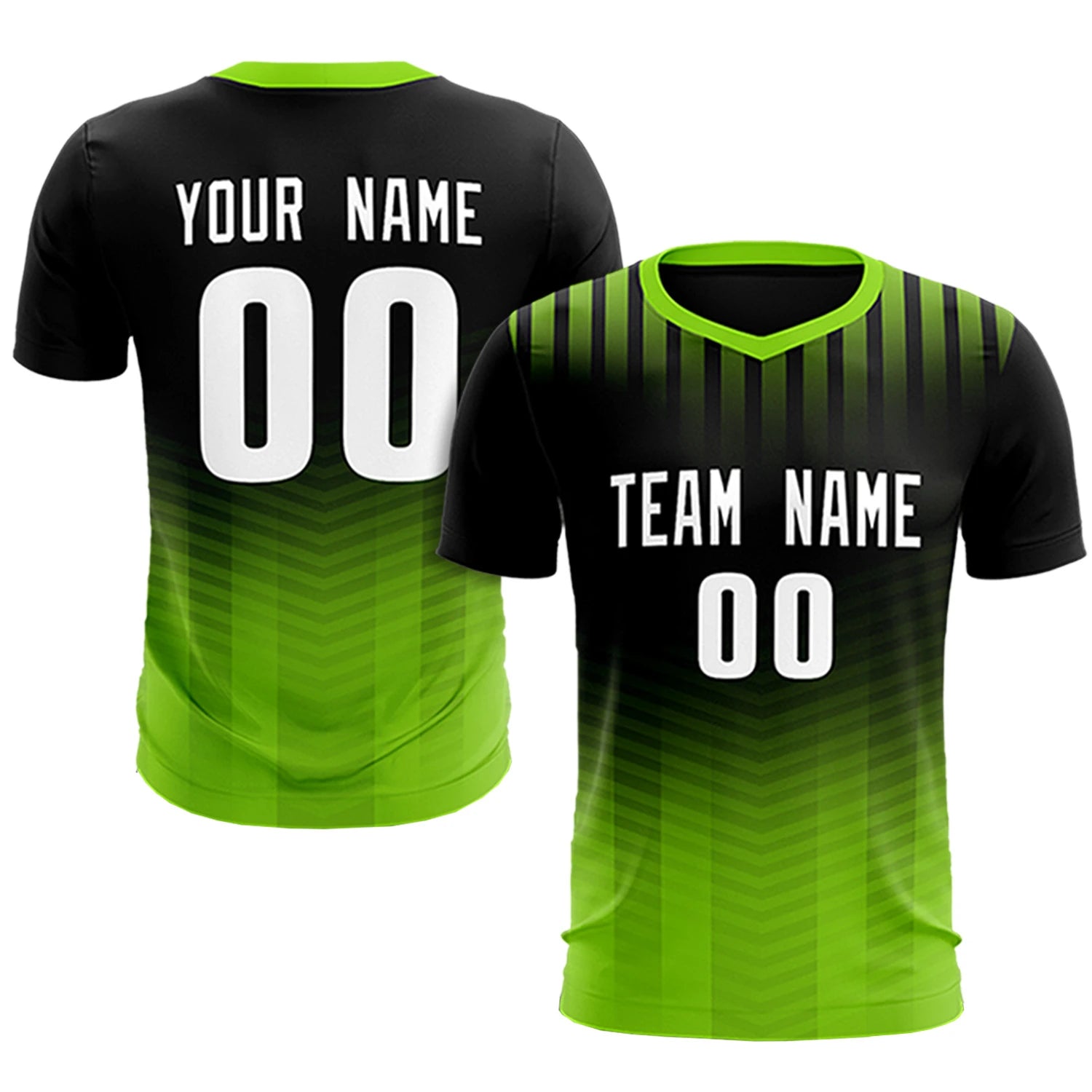 Custom Black Neon Green Soft Training Uniform Soccer Sets Jersey