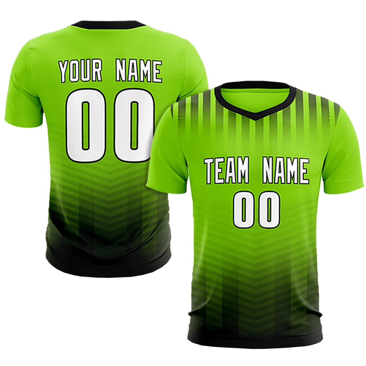Custom Neon Green Black Soft Training Uniform Soccer Sets Jersey