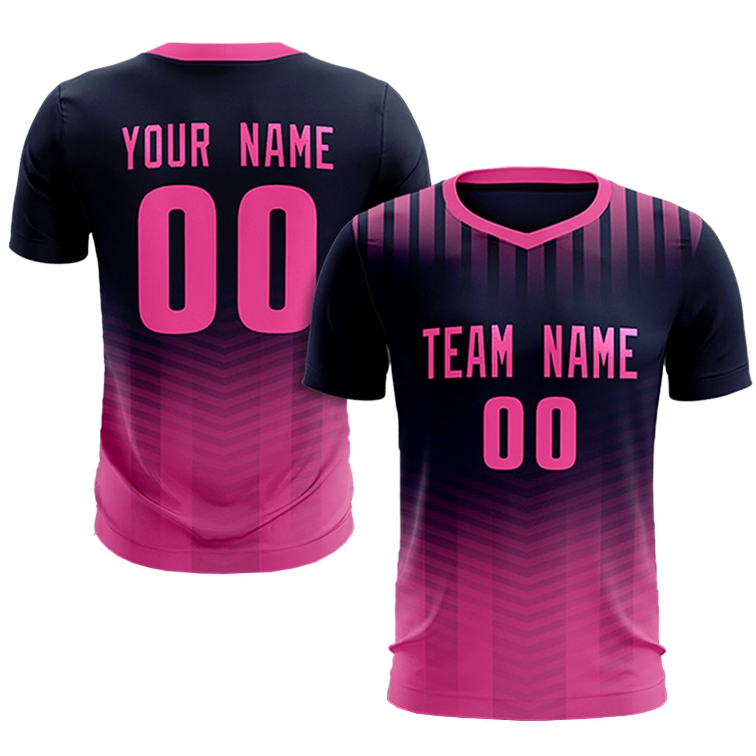 Custom Navy Pink Soft Training Uniform Soccer Sets Jersey