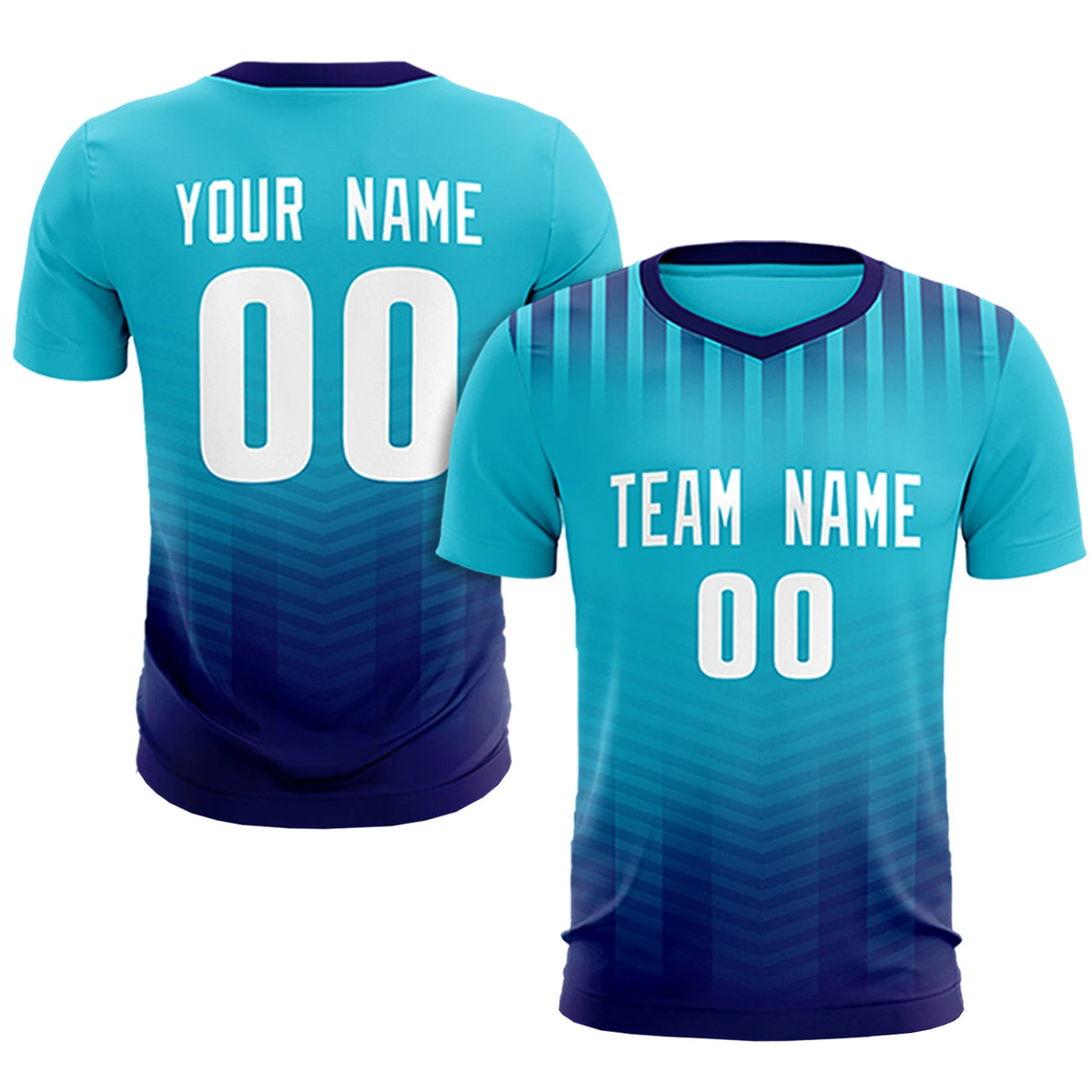 Custom Powder Blue Navy Soft Training Uniform Soccer Sets Jersey