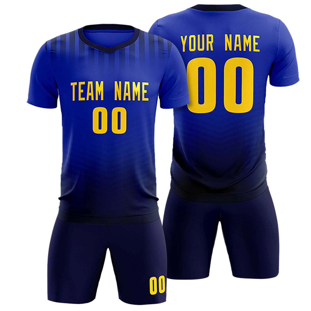 Custom Royal Blue Navy Soft Training Uniform Soccer Sets Jersey
