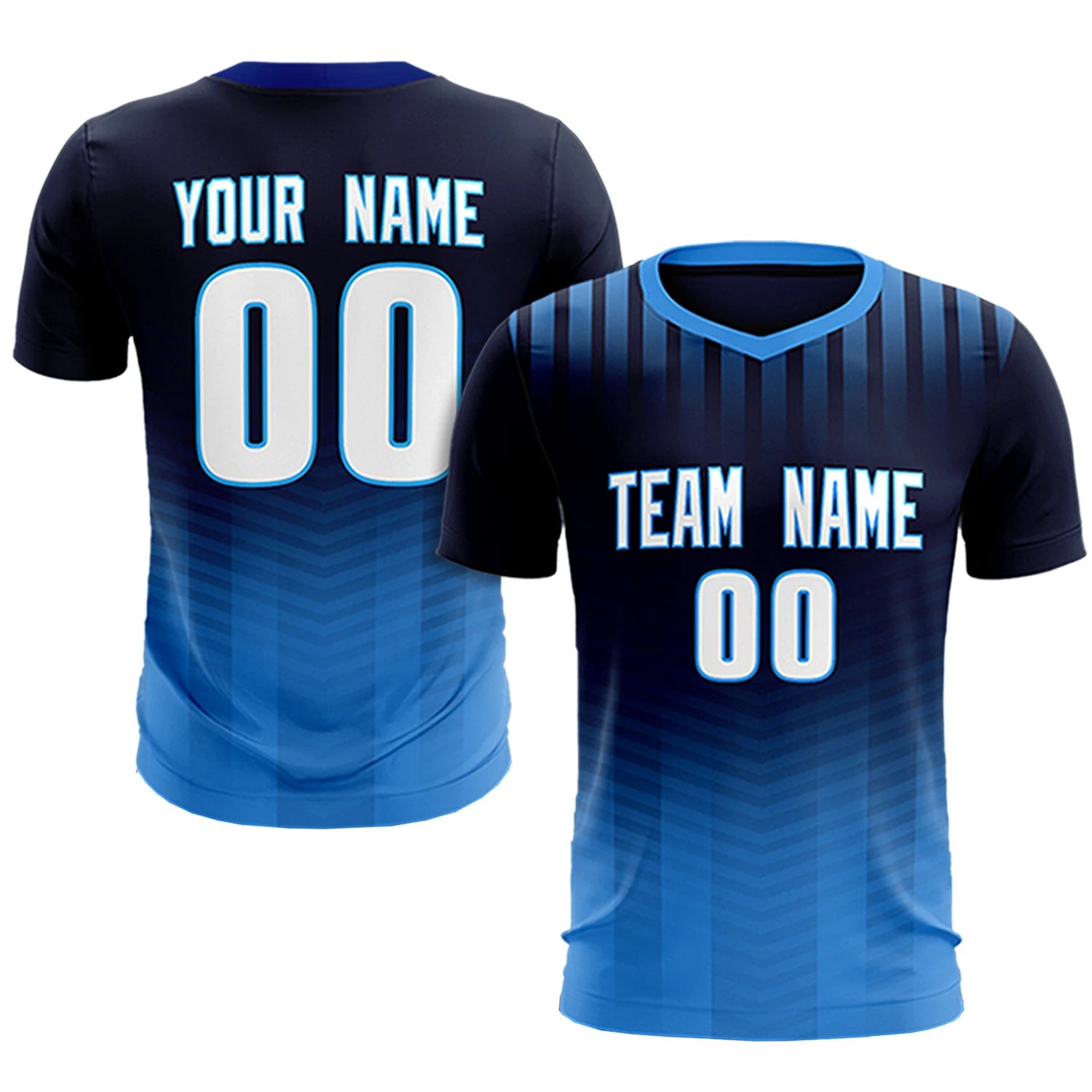 Custom Royal Blue Powder Blue Soft Training Uniform Soccer Sets Jersey