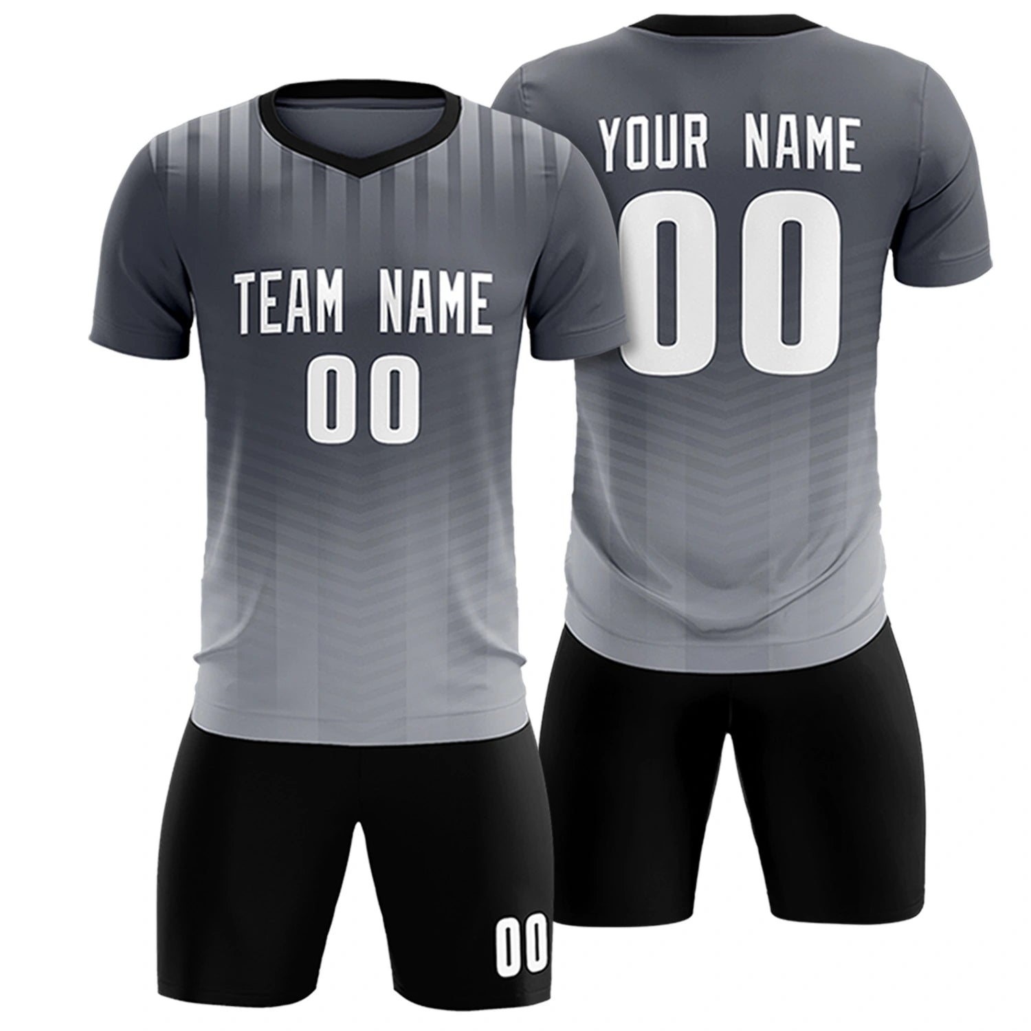 Custom Dark Gray Gray Soft Training Uniform Soccer Sets Jersey