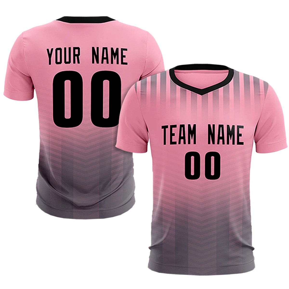 Custom Light Pink Gray Soft Training Uniform Soccer Sets Jersey