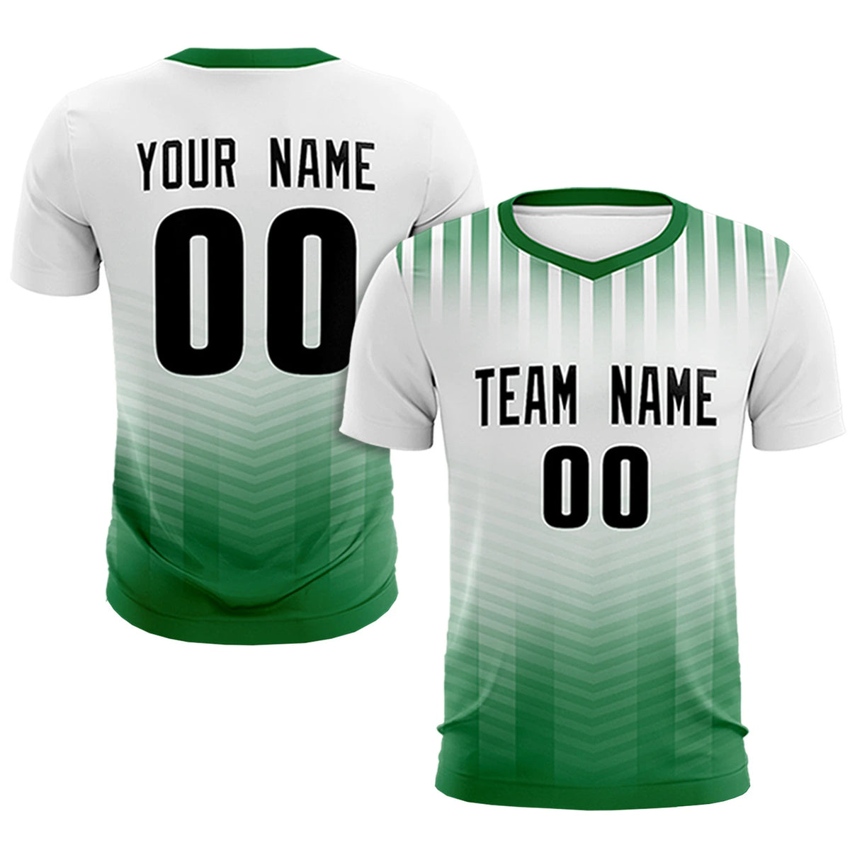 Custom White Kelly Green Soft Training Uniform Soccer Sets Jersey