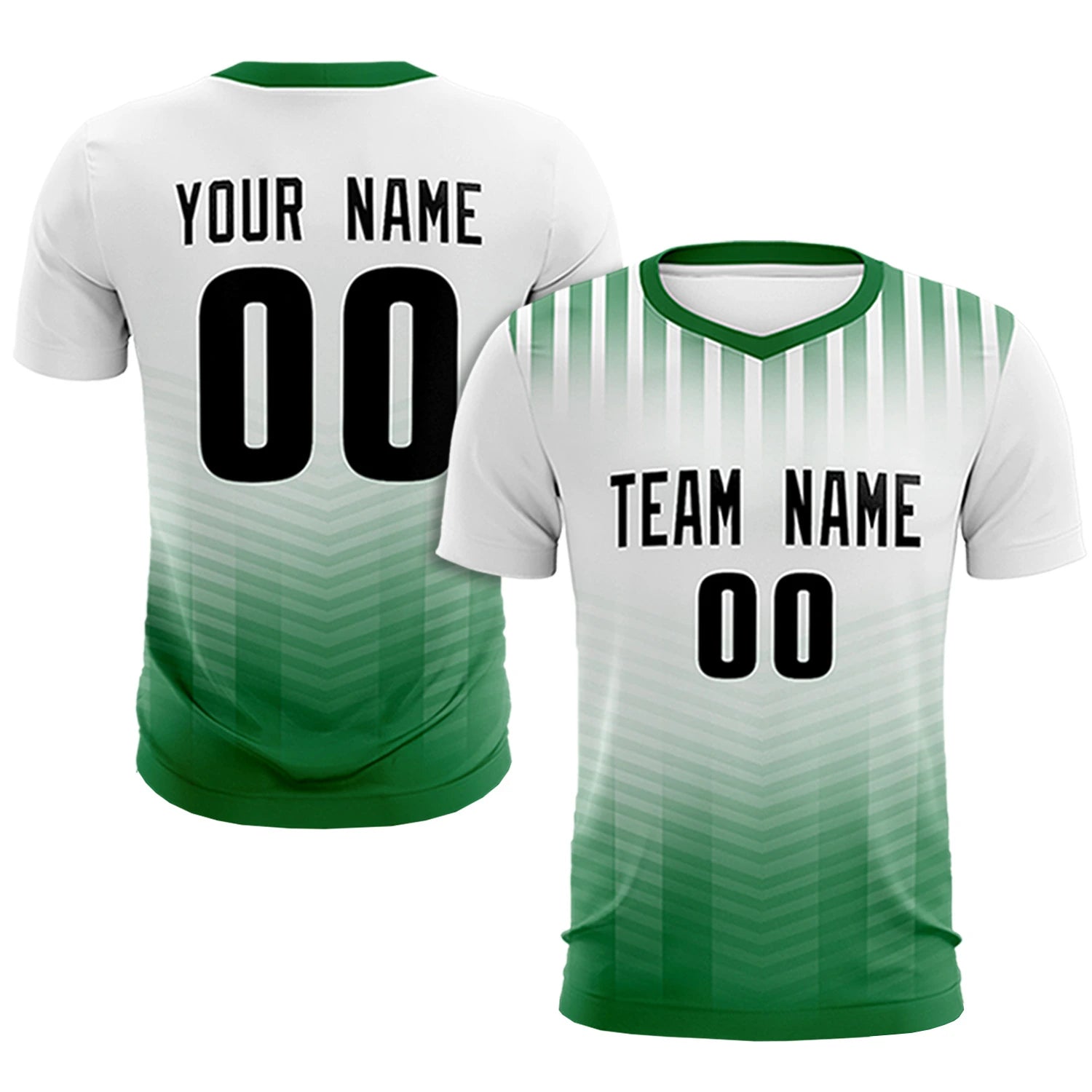 Custom White Kelly Green Soft Training Uniform Soccer Sets Jersey