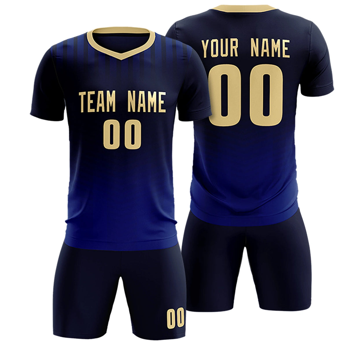 Custom Navy Khaki Soft Training Uniform Soccer Sets Jersey