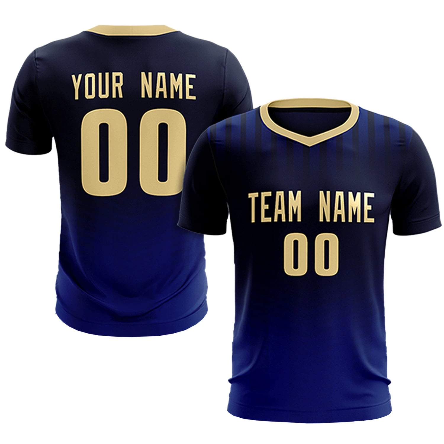 Custom Navy Khaki Soft Training Uniform Soccer Sets Jersey