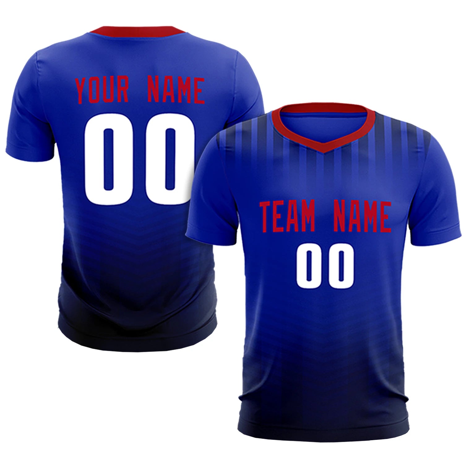 Custom Red Royal Blue Soft Training Uniform Soccer Sets Jersey