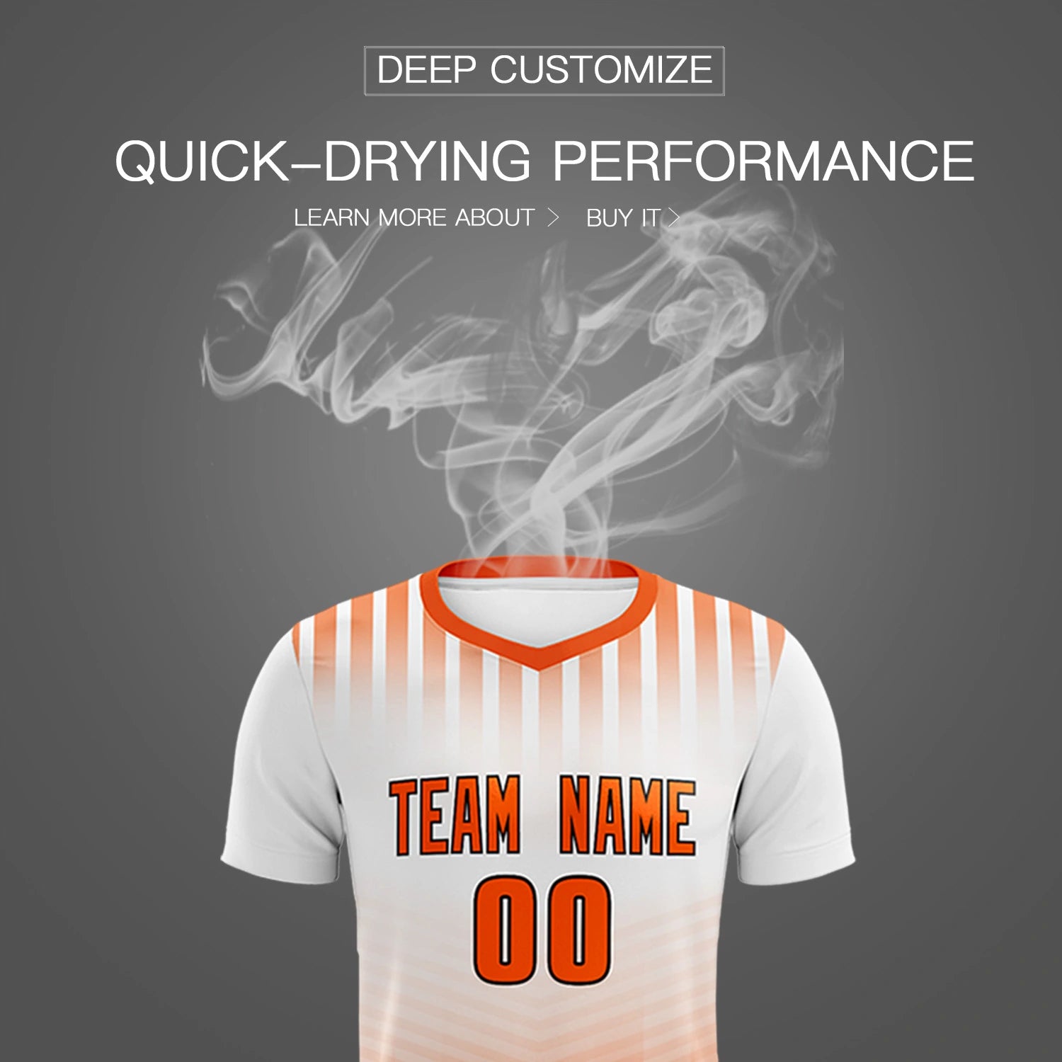 Custom White Orange Soft Training Uniform Soccer Sets Jersey