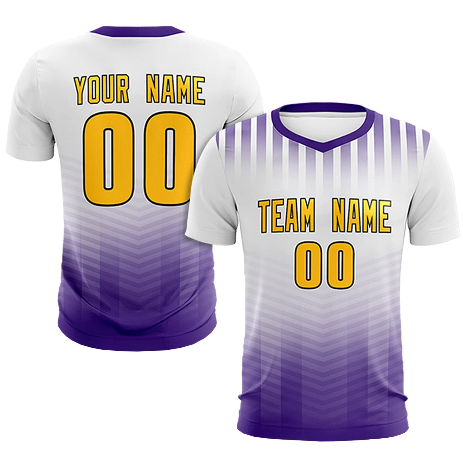 Custom White Purple Soft Training Uniform Soccer Sets Jersey