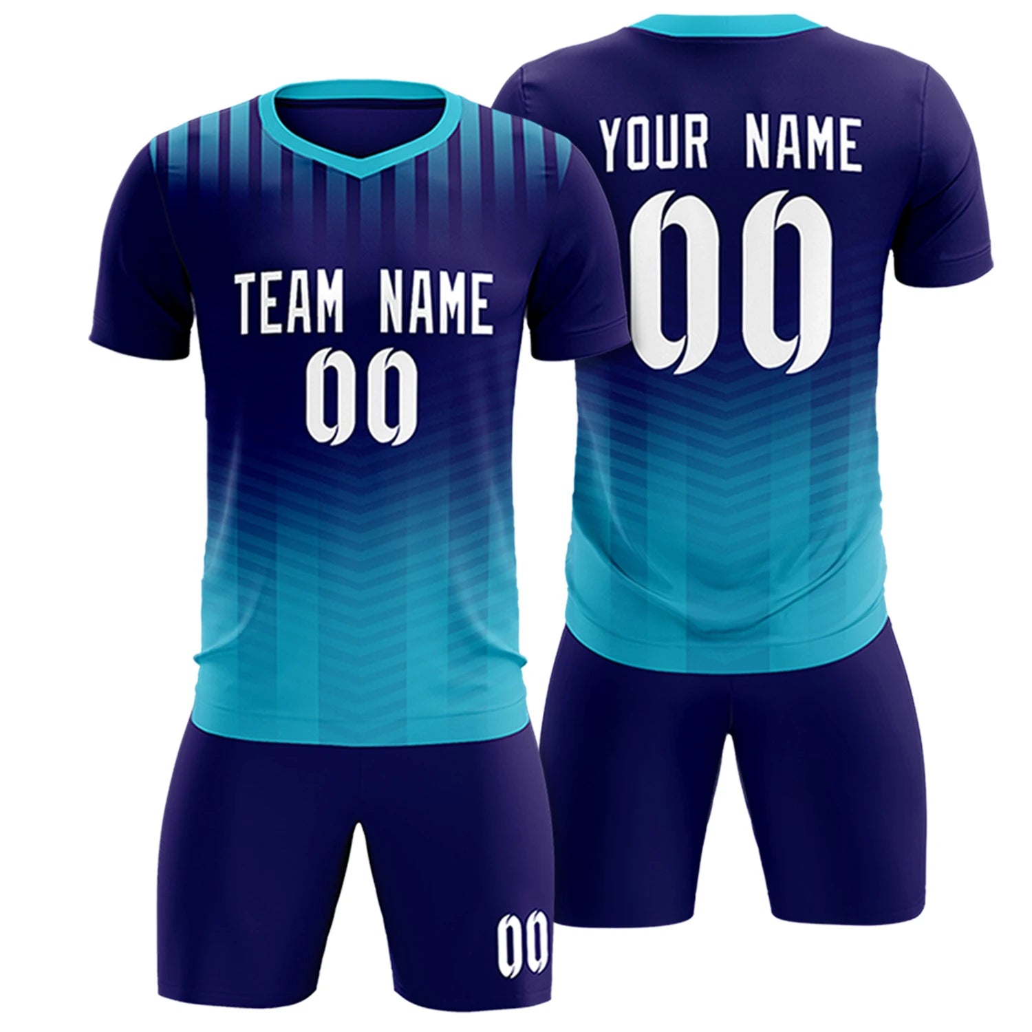 Custom Purple Sky Blue Soft Training Uniform Soccer Sets Jersey