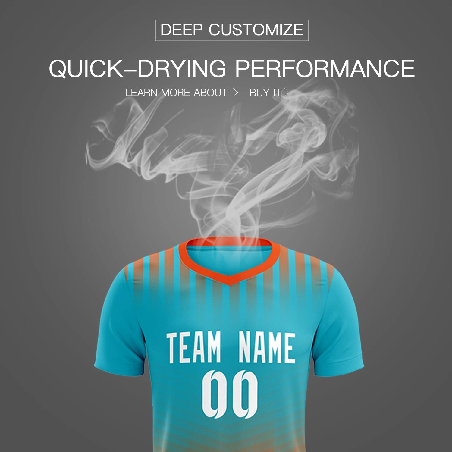 Custom Sky Blue Orange Soft Training Uniform Soccer Sets Jersey