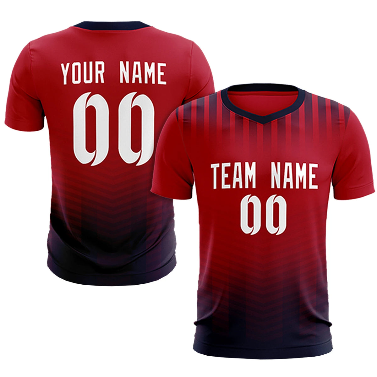 Custom Red Black Soft Training Uniform Soccer Sets Jersey
