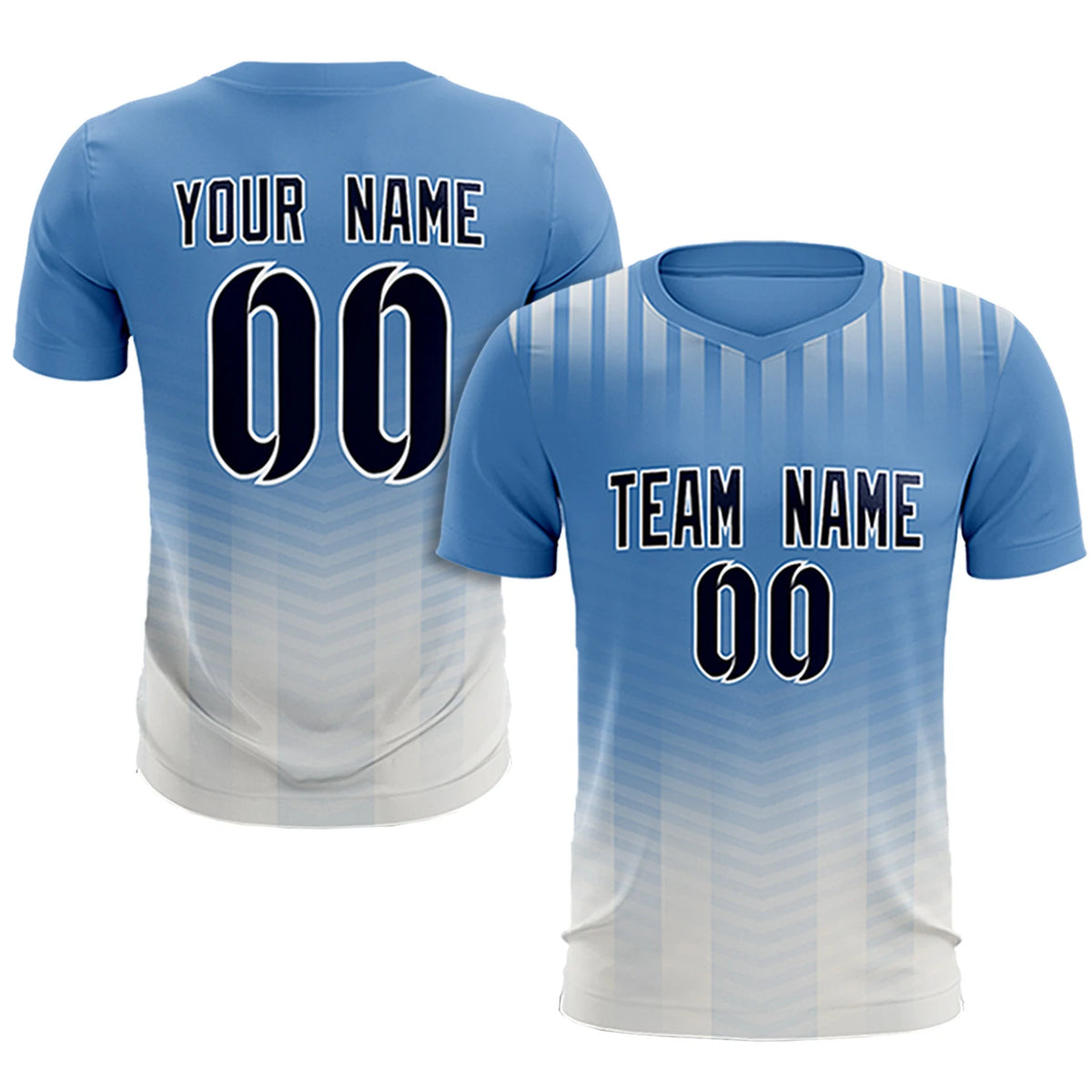 Custom Light Blue Cream Soft Training Uniform Soccer Sets Jersey