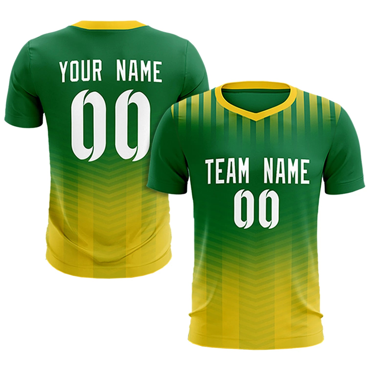 Custom Kelly Green Gold01 Soft Training Uniform Soccer Sets Jersey
