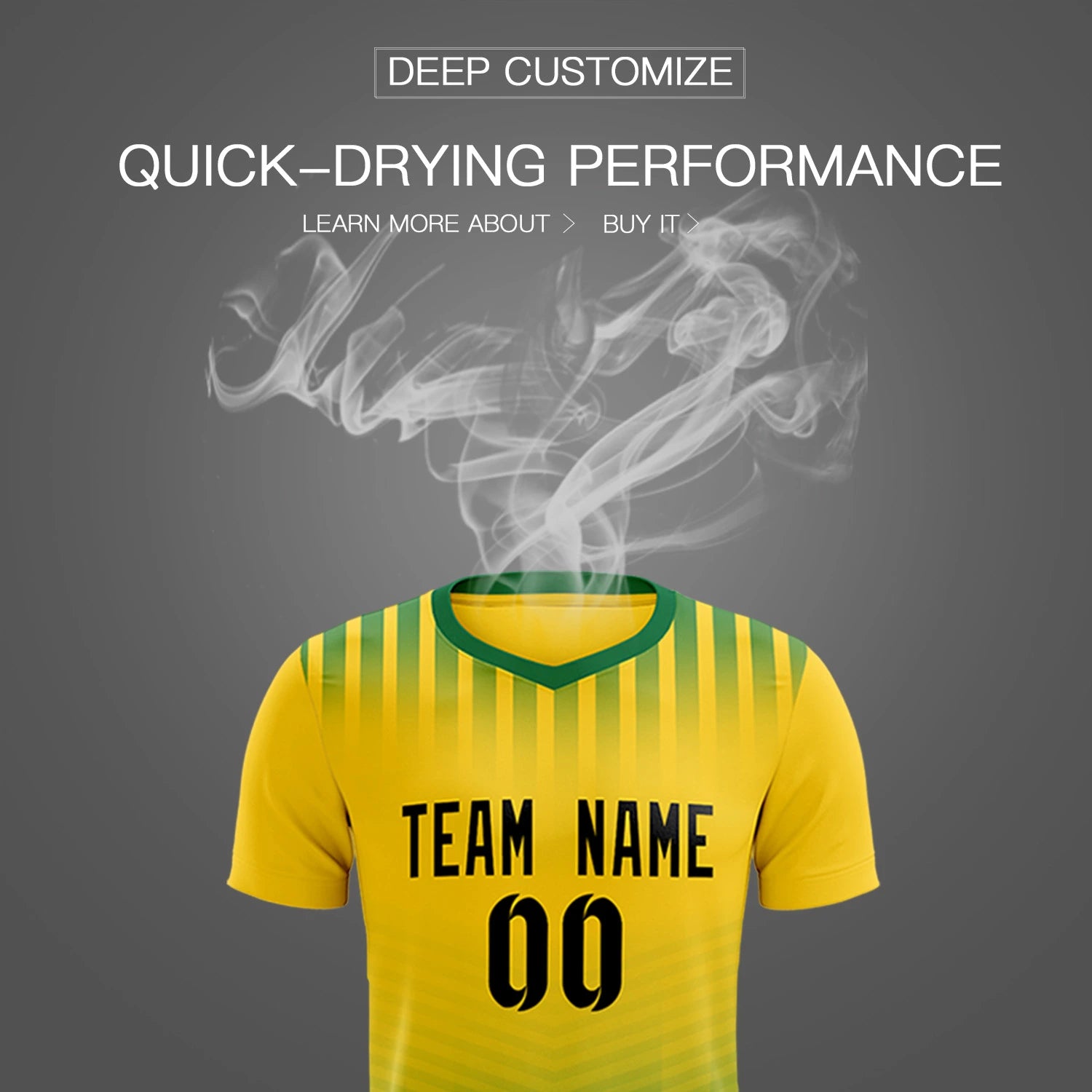 Custom Gold01 Kelly Green Soft Training Uniform Soccer Sets Jersey